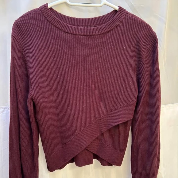 Lulu Crossover Sweater. Size 2. Cassis EUC - Picture 1 of 4